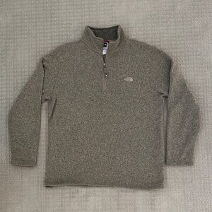 The North Face Men's 1/4 Zip-Up Sweater in tan/beige